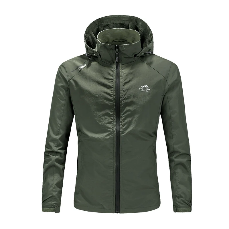 Herren Ultraleichte packbare Outdoorjacke mit hohem Kragen, Kapuze und atmungsaktivem Meshfutter Nord Taschen