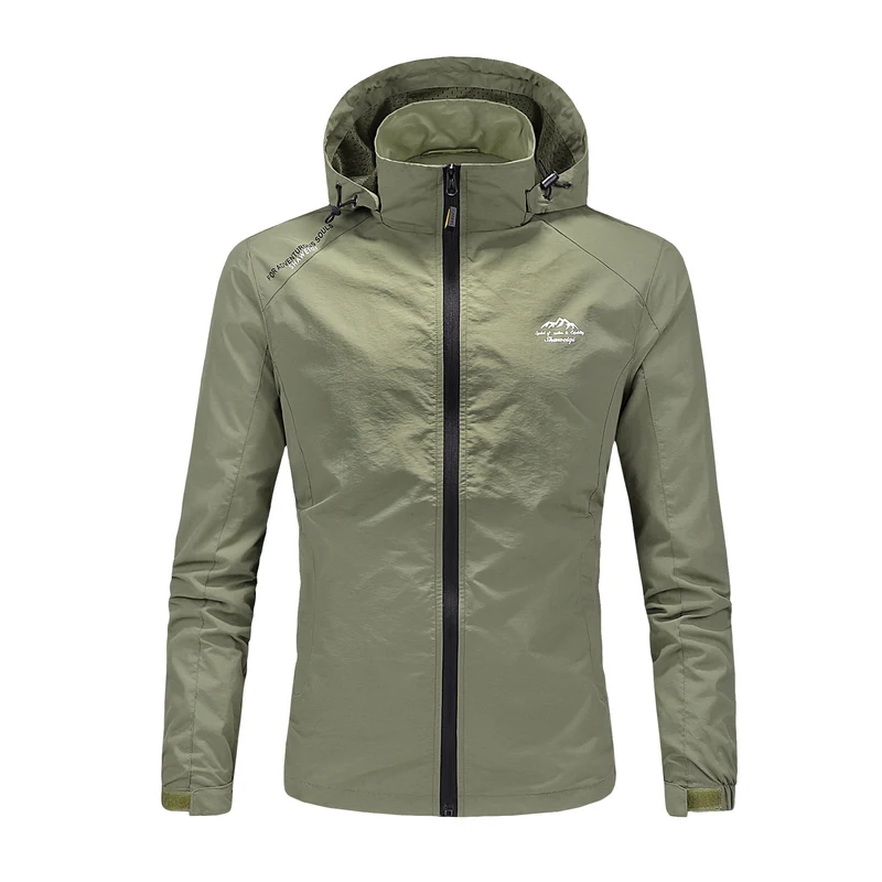 Herren Ultraleichte packbare Outdoorjacke mit hohem Kragen, Kapuze und atmungsaktivem Meshfutter Nord Taschen