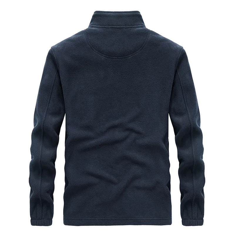 Herren thermoregulierende Fleece‑Blousonjacke mit Sherpa‑Innenfutter und Stehkragen Nord Taschen