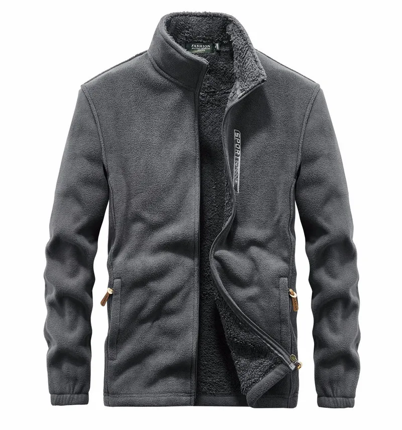Herren thermoregulierende Fleece‑Blousonjacke mit Sherpa‑Innenfutter und Stehkragen Nord Taschen