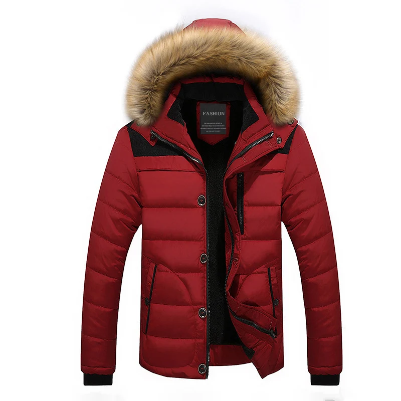 Herren Thermo-Parka im Urban-Outdoorstil mit abnehmbarer Kunstfellkapuze und Mikrofleece-Innenfutter Nord Taschen