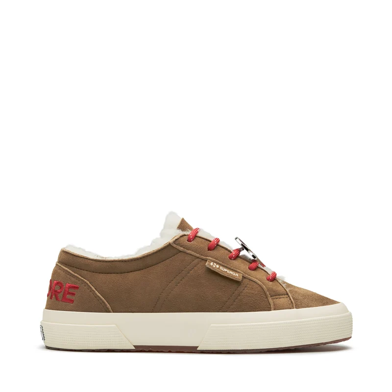 2750 SHEARLING - Le Superga - Low Cut - Woman - Brown Curcuma-FOff White