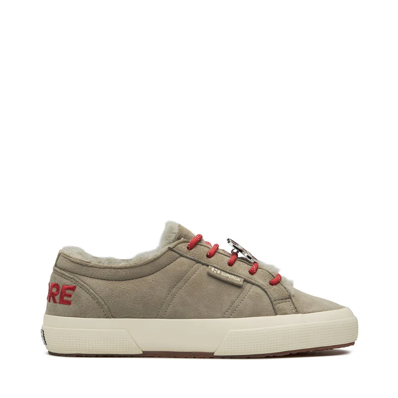 2750 SHEARLING - Le Superga - Low Cut - Woman - Grey Glacier-FOff White
