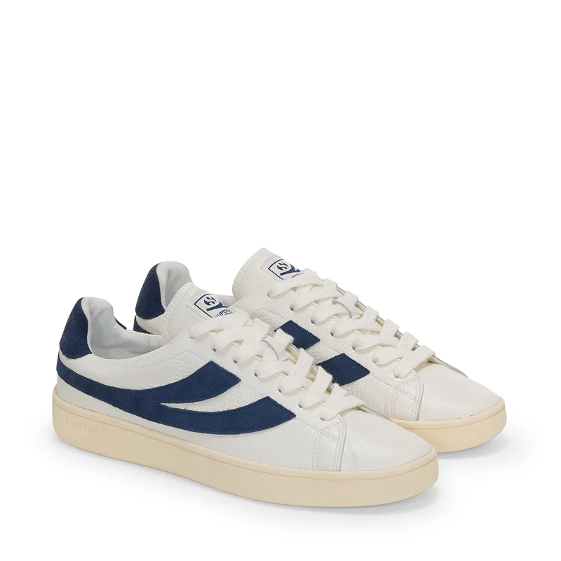 4833 LENDL - Sneakers - Low Cut - Unisex - White Avorio-Navy-Off Yellow
