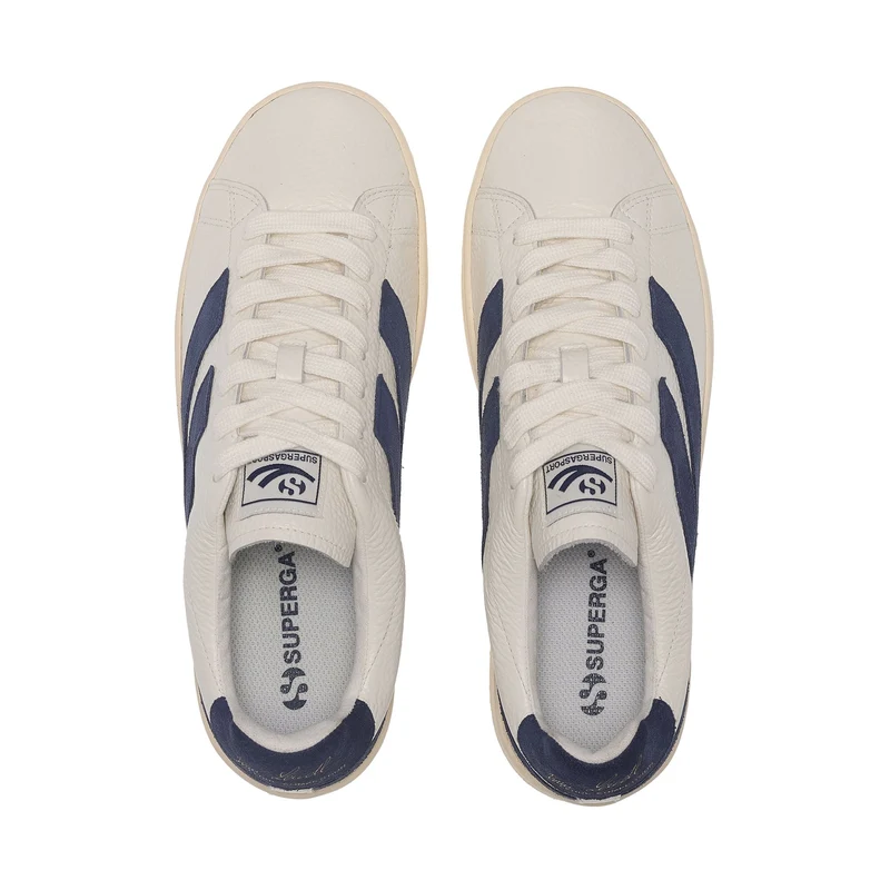 4833 LENDL - Sneakers - Low Cut - Unisex - White Avorio-Navy-Off Yellow