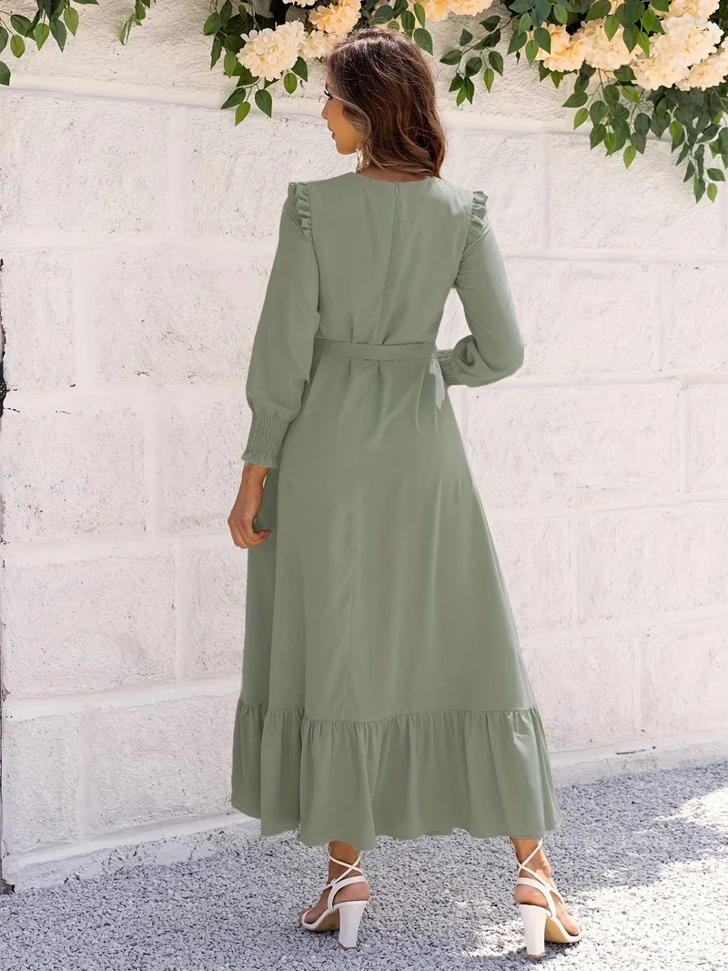 Maxikleid mit Bindegürtel - Leila - Vittorelli