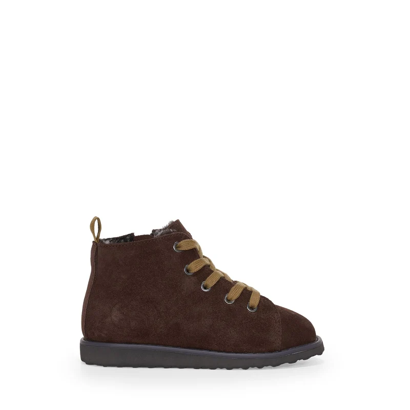 3008 KIDS LACE-UP BOOT SUEDE - Ankle Boots - Laced - Kid unisex - Brown Cotto-Beige Rame