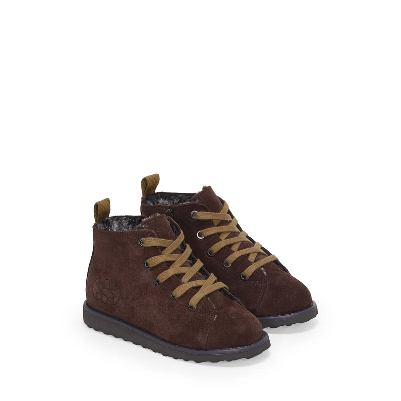 3008 KIDS LACE-UP BOOT SUEDE - Ankle Boots - Laced - Kid unisex - Brown Cotto-Beige Rame