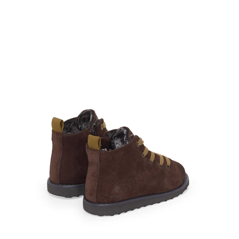 3008 KIDS LACE-UP BOOT SUEDE - Ankle Boots - Laced - Kid unisex - Brown Cotto-Beige Rame