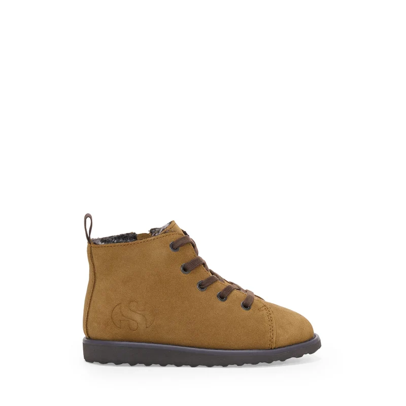3008 KIDS LACE-UP BOOT SUEDE - Ankle Boots - Laced - Kid unisex - Beige Rame-Brown Cotto