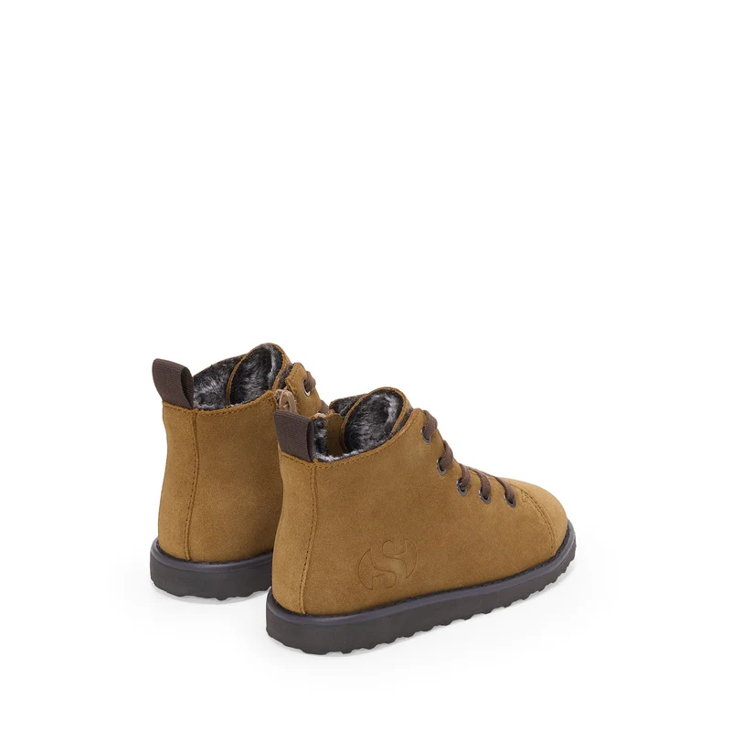 3008 KIDS LACE-UP BOOT SUEDE - Ankle Boots - Laced - Kid unisex - Beige Rame-Brown Cotto