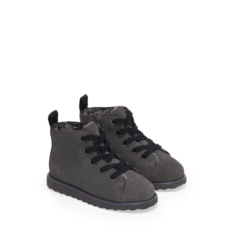 3008 KIDS LACE-UP BOOT SUEDE - Ankle Boots - Laced - Kid unisex - Grey Volcanic-Black