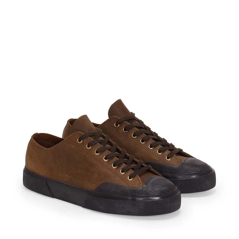 2432 WORKS CRAZY HORSE LEATHER - Sneakers - Low Cut - Unisex - Brown Horse-Black