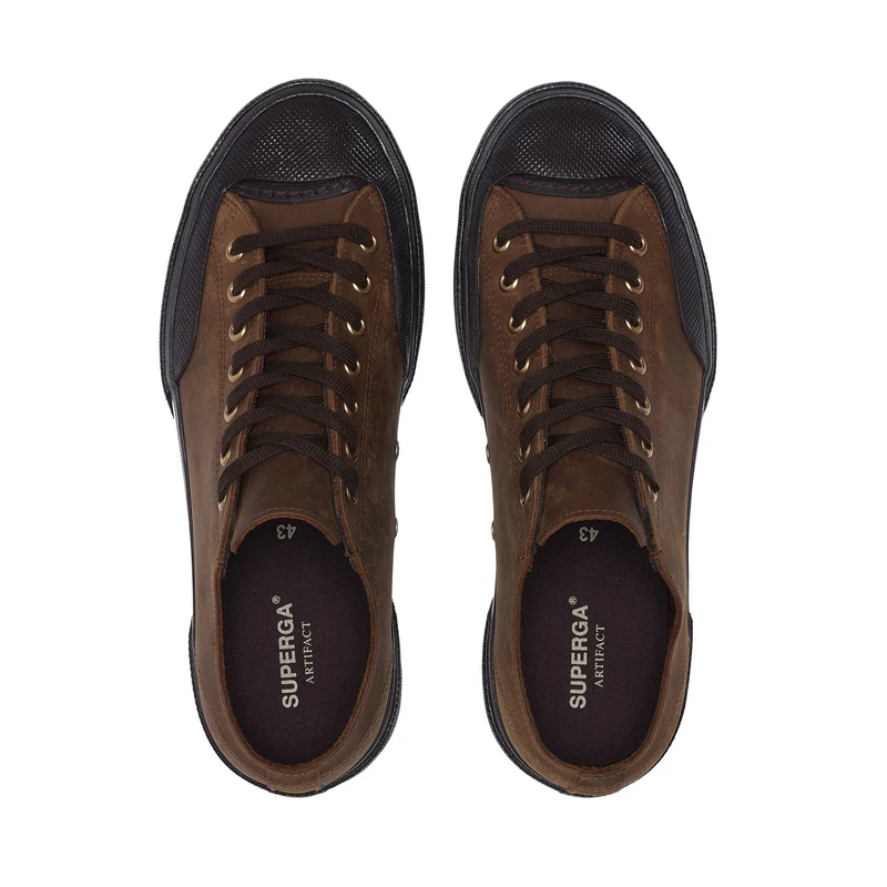 2432 WORKS CRAZY HORSE LEATHER - Sneakers - Low Cut - Unisex - Brown Horse-Black