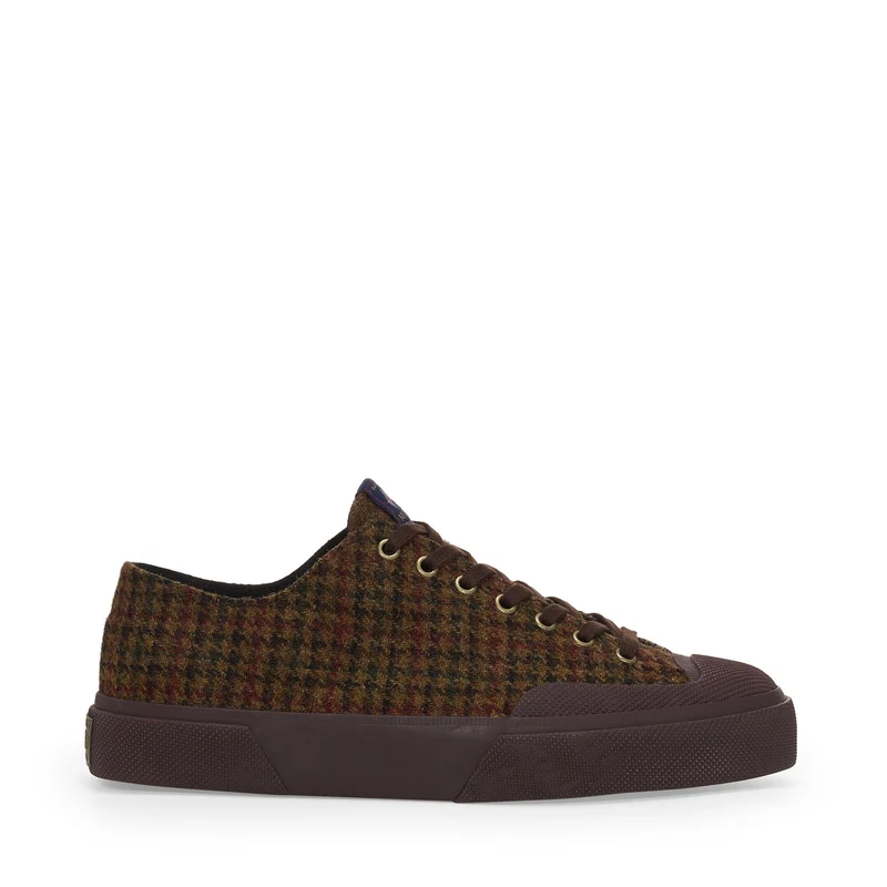 2432 WORKS WOOL PATCHWORK - Sneakers - Low Cut - Unisex - Brown Toffee-Brown Mogano