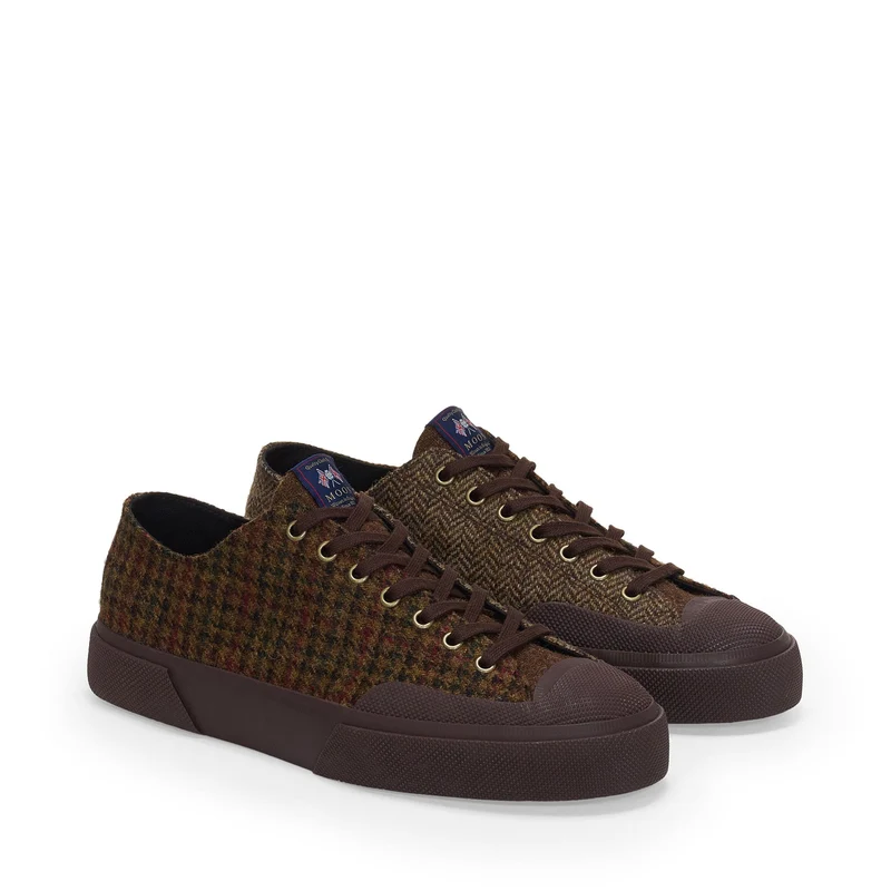 2432 WORKS WOOL PATCHWORK - Sneakers - Low Cut - Unisex - Brown Toffee-Brown Mogano