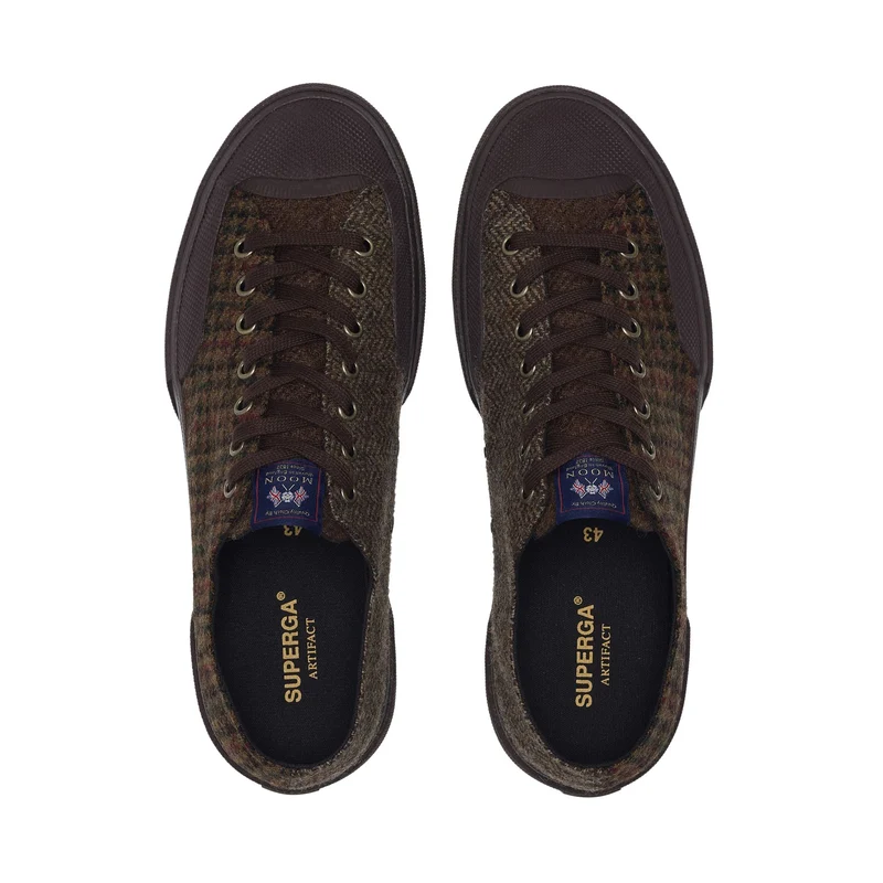 2432 WORKS WOOL PATCHWORK - Sneakers - Low Cut - Unisex - Brown Toffee-Brown Mogano