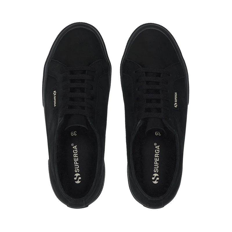 2750 SHEARLING - Le Superga - Low Cut - Woman - Full Black-Black