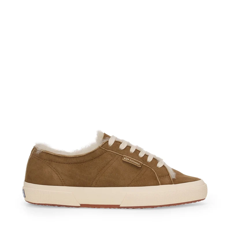 2750 SHEARLING - Le Superga - Low Cut - Woman - Brown Curcuma-FOff White