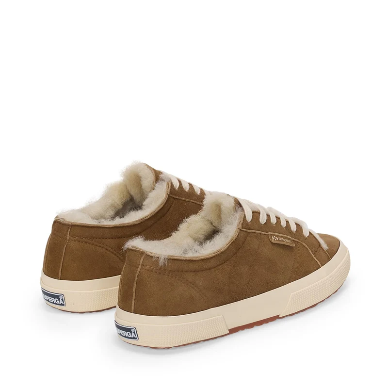 2750 SHEARLING - Le Superga - Low Cut - Woman - Brown Curcuma-FOff White