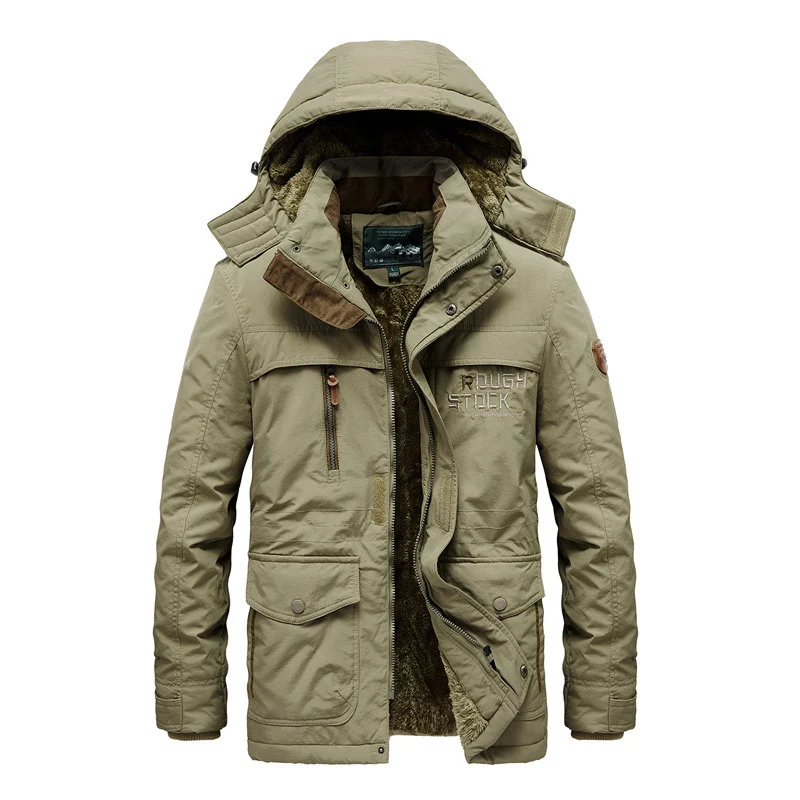 Herren Thermisch gefütterter Fieldparka mit Kunstfell-Innenfutter und Multifunktions-Taschen Nord Taschen