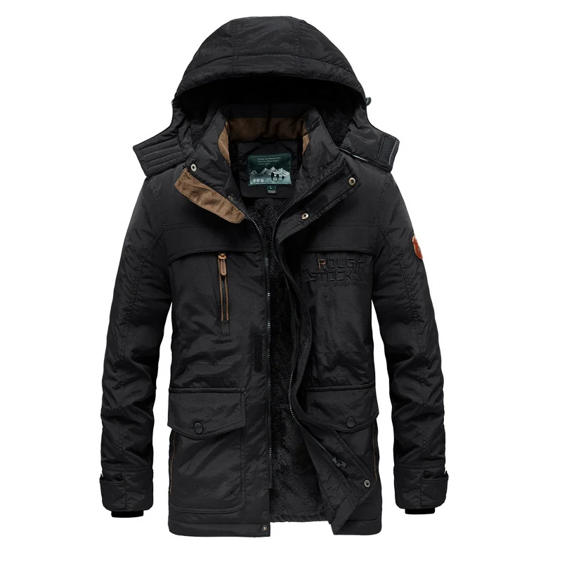 Herren Thermisch gefütterter Fieldparka mit Kunstfell-Innenfutter und Multifunktions-Taschen Nord Taschen