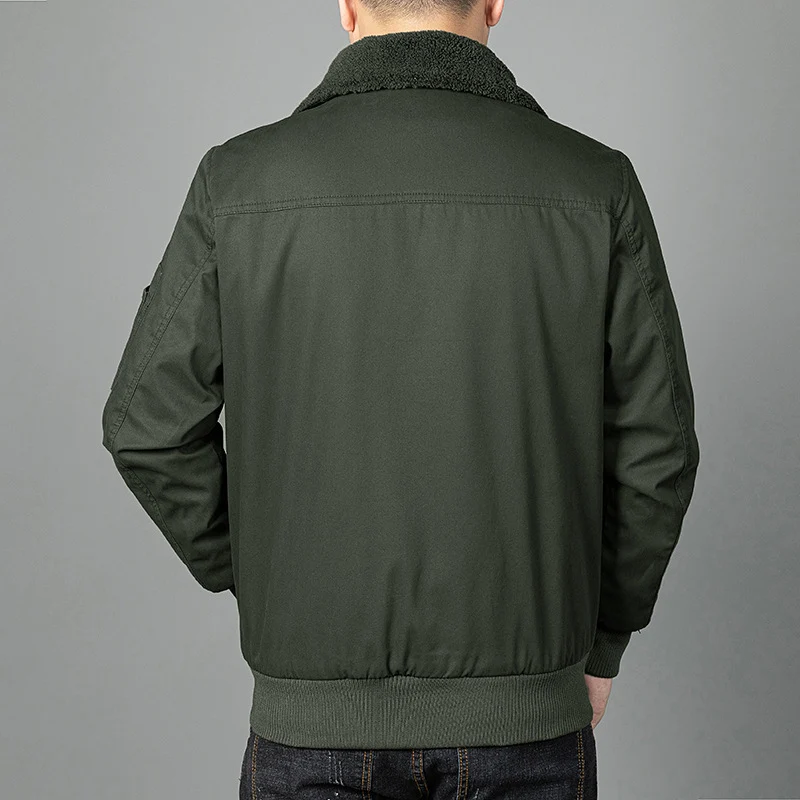 Herren Teddygefütterter Pilotenblouson im Worker‑Style mit Ärmeltasche und Pattentaschen Nord Taschen