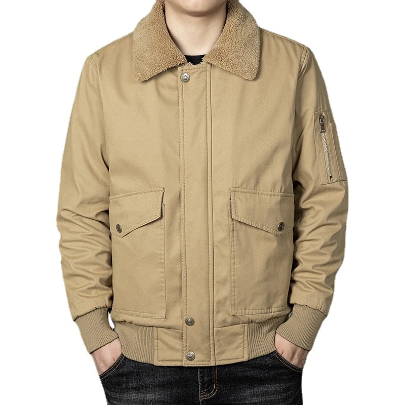 Herren Teddygefütterter Pilotenblouson im Worker‑Style mit Ärmeltasche und Pattentaschen Nord Taschen