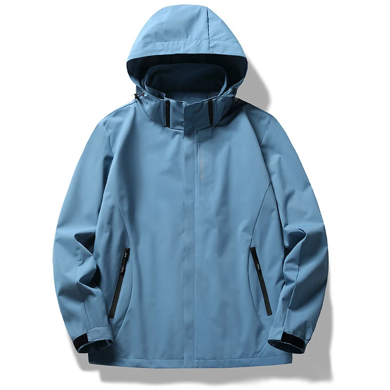 Herren technische Softshell Regenjacke mit Kapuze, wind- und wasserabweisender Membran und verdeckten Reißverschlüssen Nord Taschen