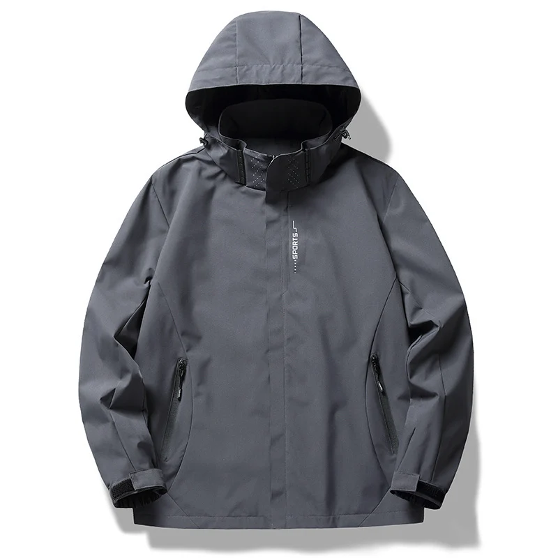 Herren technische Softshell Regenjacke mit Kapuze, wind- und wasserabweisender Membran und verdeckten Reißverschlüssen Nord Taschen