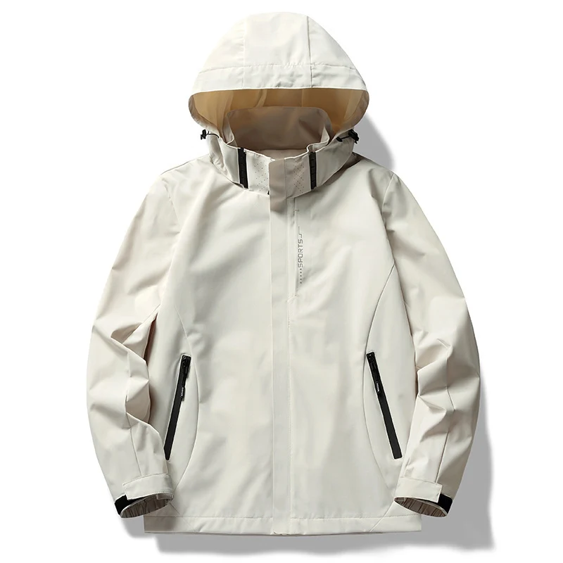 Herren technische Softshell Regenjacke mit Kapuze, wind- und wasserabweisender Membran und verdeckten Reißverschlüssen Nord Taschen