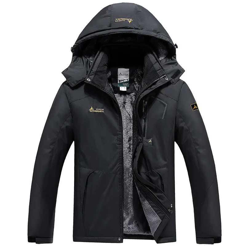 Herren technische Outdoor-Thermojacke mit abnehmbarer Kapuze, winddichter Außenschale und wärmender Fleece-Innenlage Nord Taschen