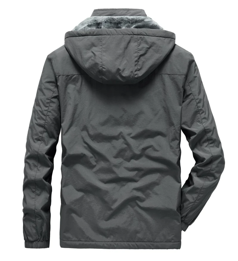 Herren technische Outdoor-Jacke mit wärmendem Teddyfleece-Innenfutter und verstellbarer Kapuze Nord Taschen