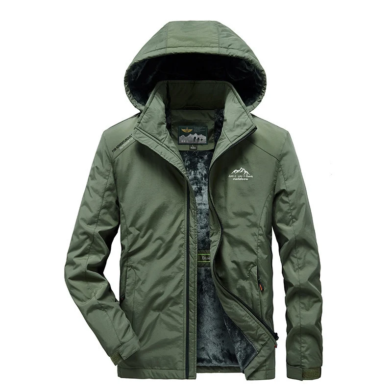 Herren technische Outdoor-Jacke mit wärmendem Teddyfleece-Innenfutter und verstellbarer Kapuze Nord Taschen