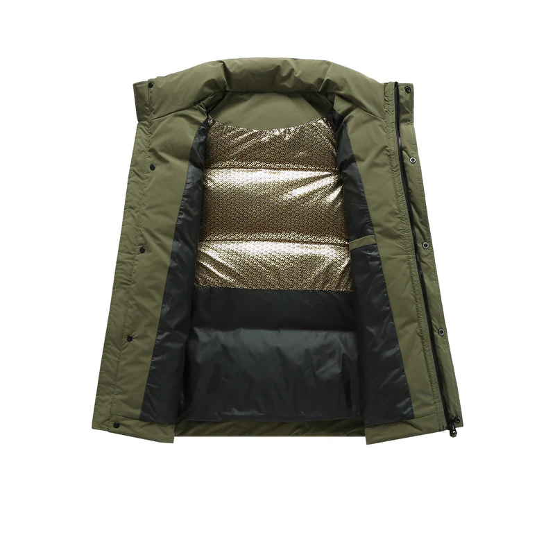 Herren Steppjacke mit hohem Kragen und winddichter, wasserabweisender Isolierung Nord Taschen