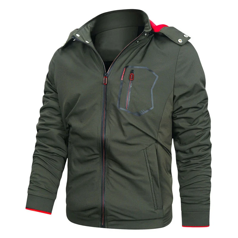 Herren Softshell-Utilityjacke mit abnehmbarer Kapuze, winddichter Membran und Reißverschluss-Brusttasche Nord Taschen