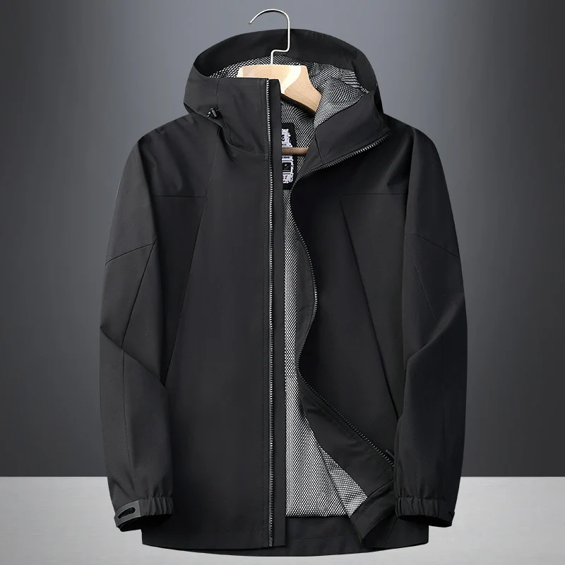 Herren Softshell Regen- und Übergangsjacke mit Kapuze, winddichter Membran und atmungsaktivem Meshfutter Nord Taschen