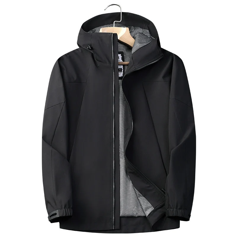 Herren Softshell Regen- und Übergangsjacke mit Kapuze, winddichter Membran und atmungsaktivem Meshfutter Nord Taschen