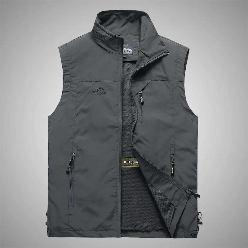 Herren Softshell-Outdoorweste mit atmungsaktivem Meshfutter, Reißverschlusstaschen und Stehkragen Nord Taschen