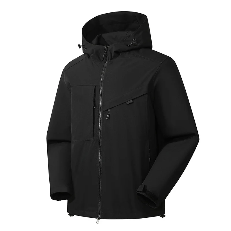 Herren Softshell Outdoorjacke mit wasserdichter Membran und verstellbarer Kapuze Nord Taschen