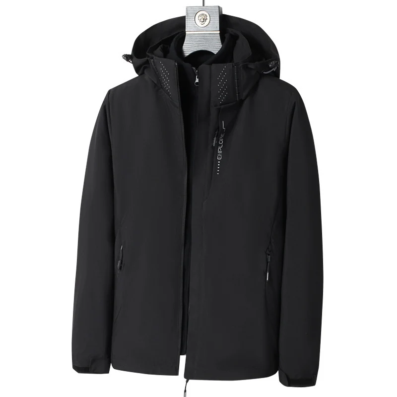 Herren Softshell Outdoorjacke mit wasserdichter Membran, abnehmbarer Kapuze und verdecktem Reißverschluss Nord Taschen