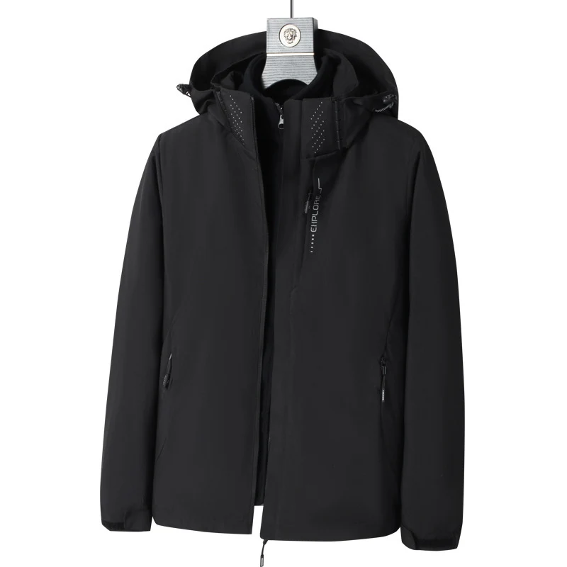 Herren Softshell Outdoorjacke mit wasserdichter Membran, abnehmbarer Kapuze und verdecktem Reißverschluss Nord Taschen