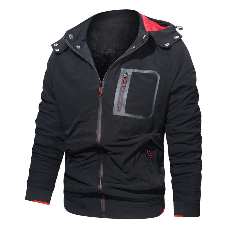 Herren Softshell-Hoodiejacke mit wasserdichten Reißverschlusstaschen und fleecegefüttertem Kragen Nord Taschen