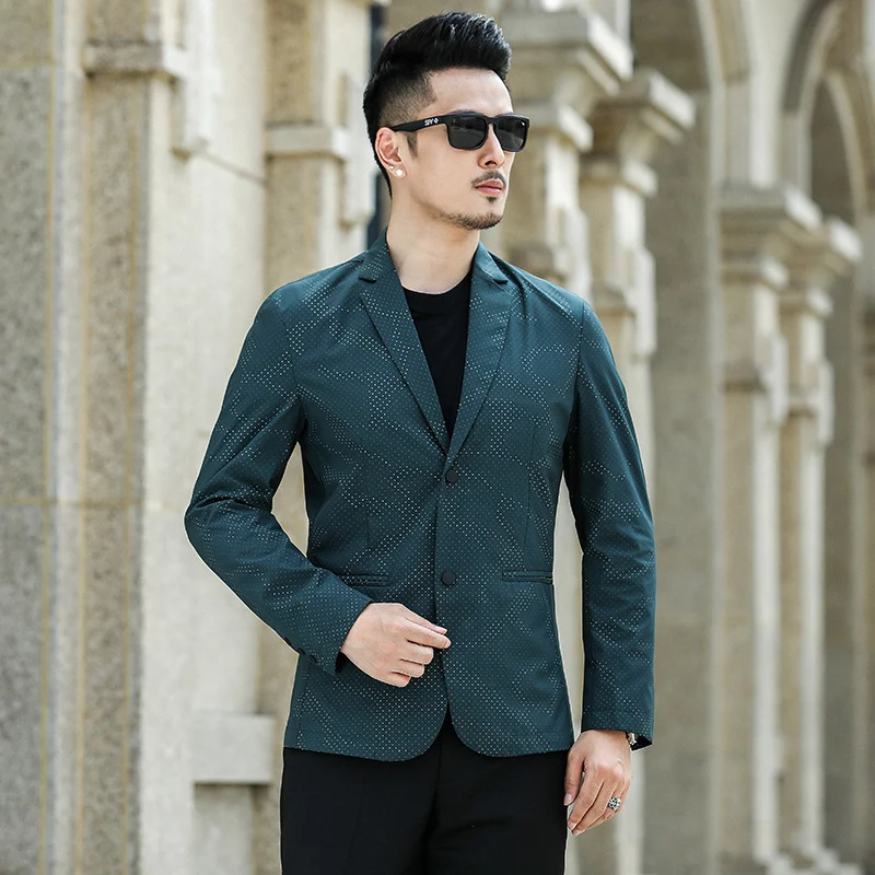 Herren Slim-Fit Sakko mit dezentem Allover‑Punktmuster Nord Taschen