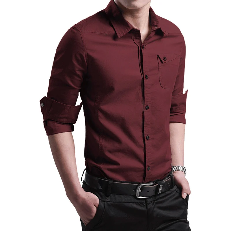 Herren Slim-Fit Business-Hemd mit Kentkragen und aufgesetzter Brusttasche Nord Taschen