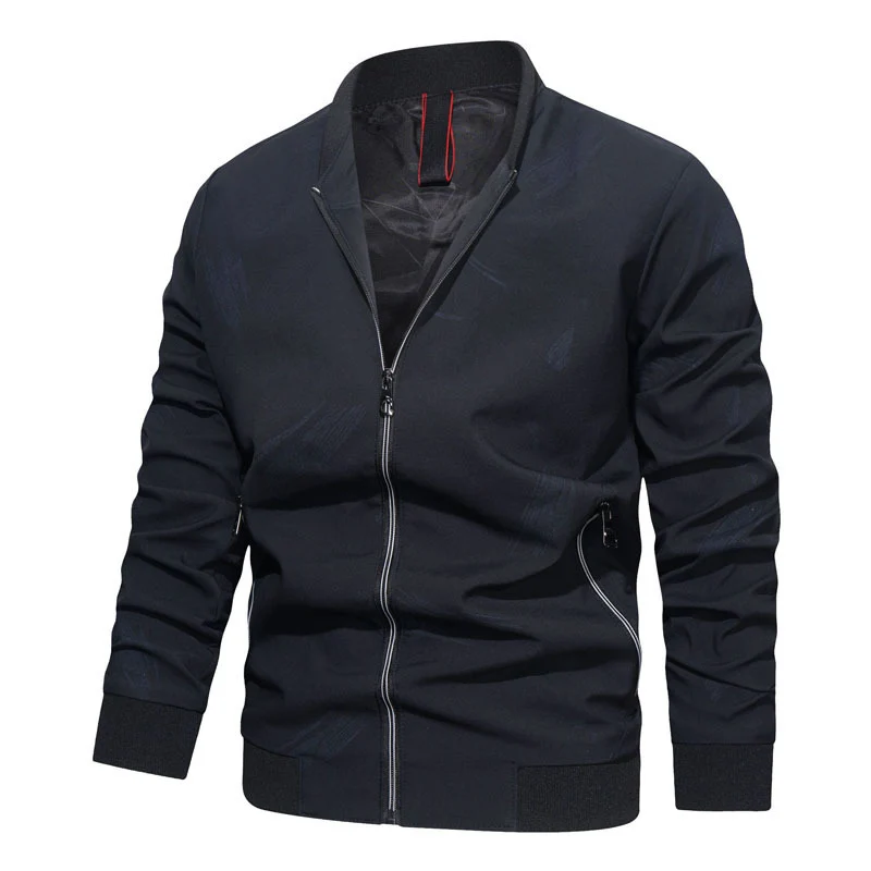 Herren Slim‑Fit Bomberjacke im urbanen Minimalstil mit durchgehendem Reißverschluss und gerippten Bündchen Nord Taschen