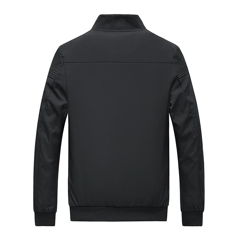Herren schlichter Slim-Fit Zipper-Blouson mit Stehkragen, tonalen Nahtdetails und elastischen Bündchen Nord Taschen
