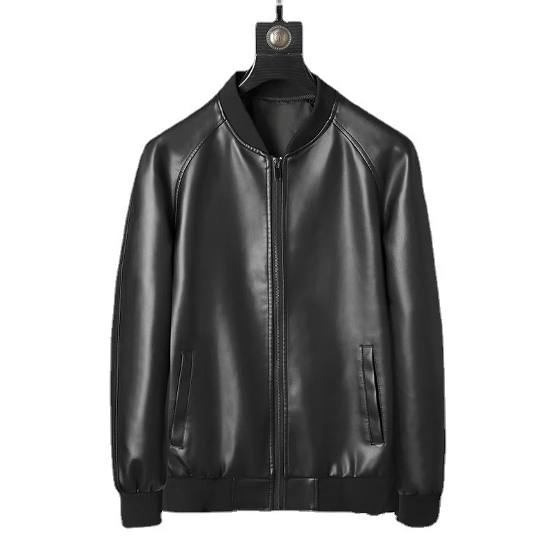 Herren schlanker Kunstleder-Bomber im minimalistischen Aviator‑Look mit geripptem Saum Nord Taschen
