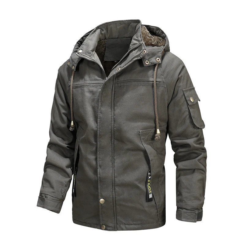 Herren robuster Winterparka im Urban-Utility-Stil mit fleecegefüttertem Kragen und Multifunktions-Taschen Nord Taschen