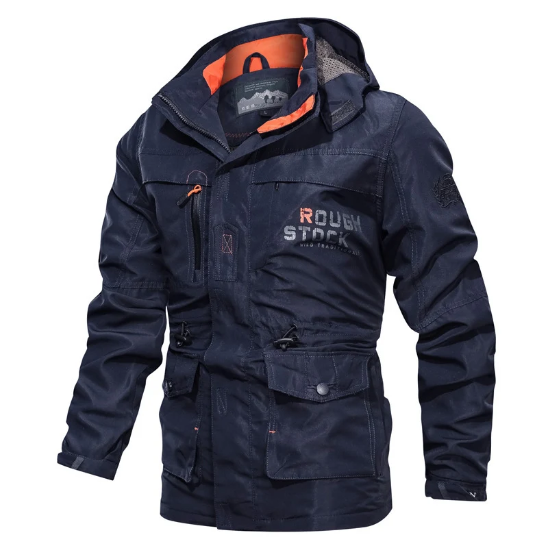 Herren robuster Utility-Parka mit Kapuze, Multifunktionstaschen und Taillenregulierung Nord Taschen